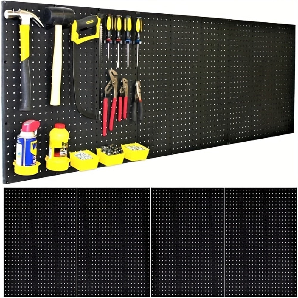 Pegboard Wall Organizer with Metal Hooks - Garage Tool Storage Board for Workshop Warehouse for Entryways, Bedrooms and Living Spaces