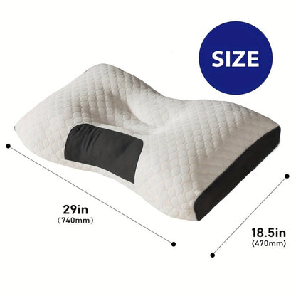 Neck Pillow 2-Pack Orthopedic Contour Support, Removable Zippered Cover, Breathable Fabric, All-Season Cervical Spine