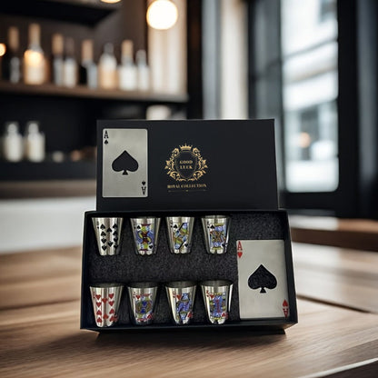 Stainless Steel Cup Set 8 Cups + 2 Bottle Openers, Family Party Outdoor Gift Set Good Luck Year