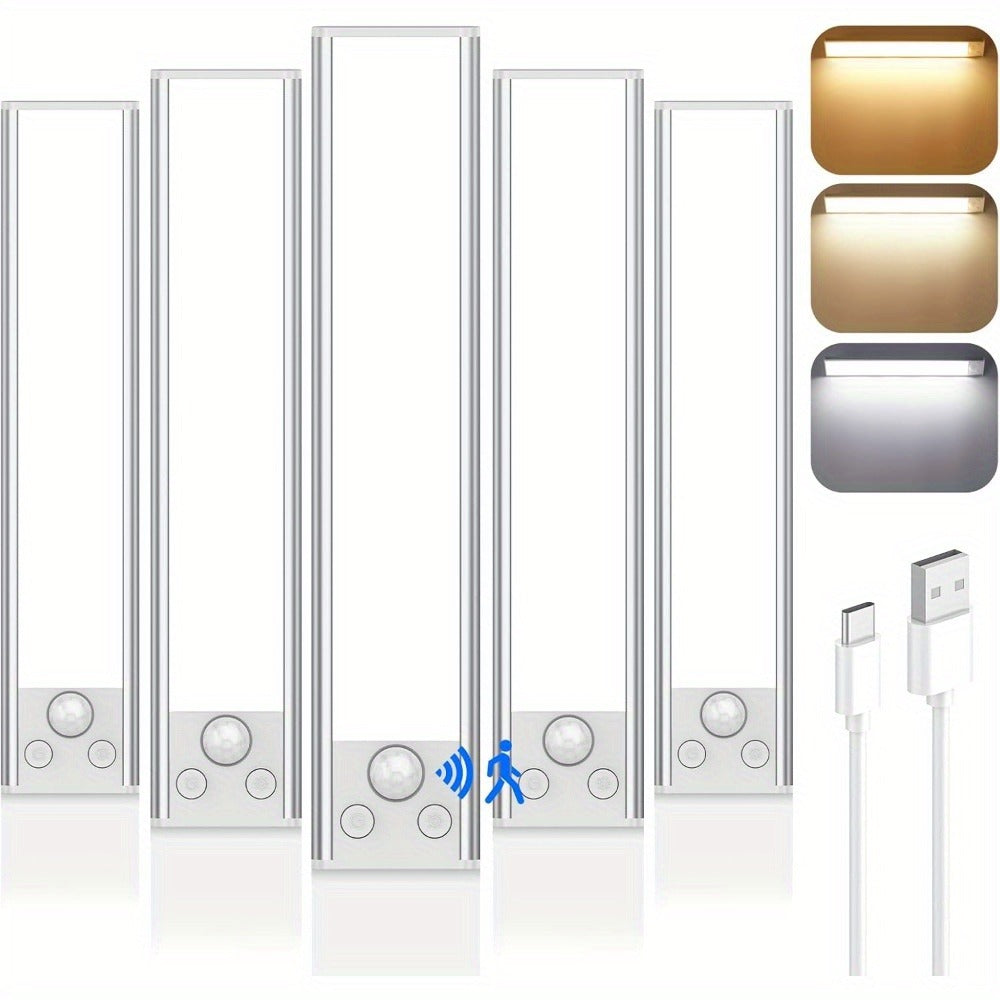 Rechargeable Under Cabinet Lights Wireless, 68 LED Motion Sensor Cabinet Light with 3 Color Temps & 2000mAh Battery