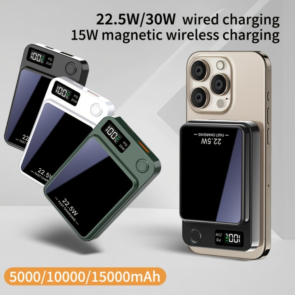 15W Magnetic Wireless Power Bank 5000 10000 15000mAh, 30W PD Fast Charging for an Everyday Personal Care Routine