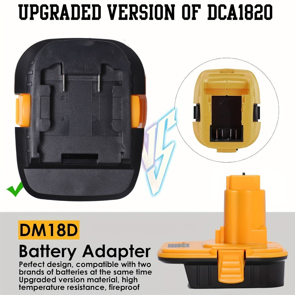 DM18D Battery Adapter for DeWalt 18V XRP NiCad NiMh Cordless Tools Compatible with DeWalt 20V for Entryways, Bedrooms and Living Spaces