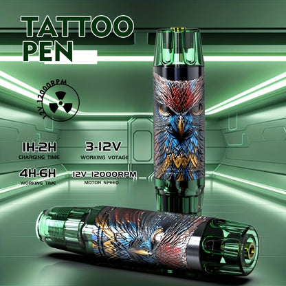 INKSOUL TM-91 Tattoo Kit with Rotary Pen, Detachable Wireless Power Module, 10 Cartridges and Accessories