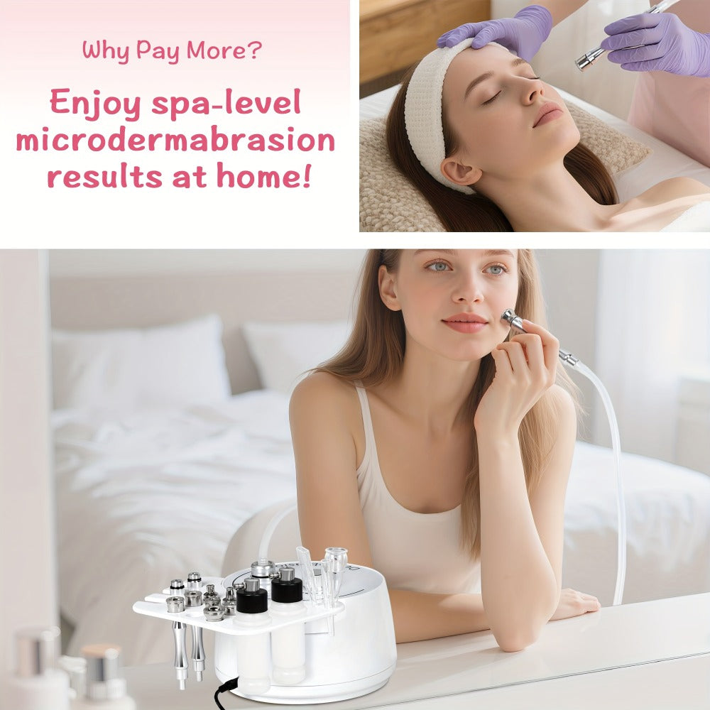 Microdermabrasion Machine Professional 3-in-1 Dermabrasion Vacuum Spray Facial Device for Bath Time, Home Spa and Personal Care
