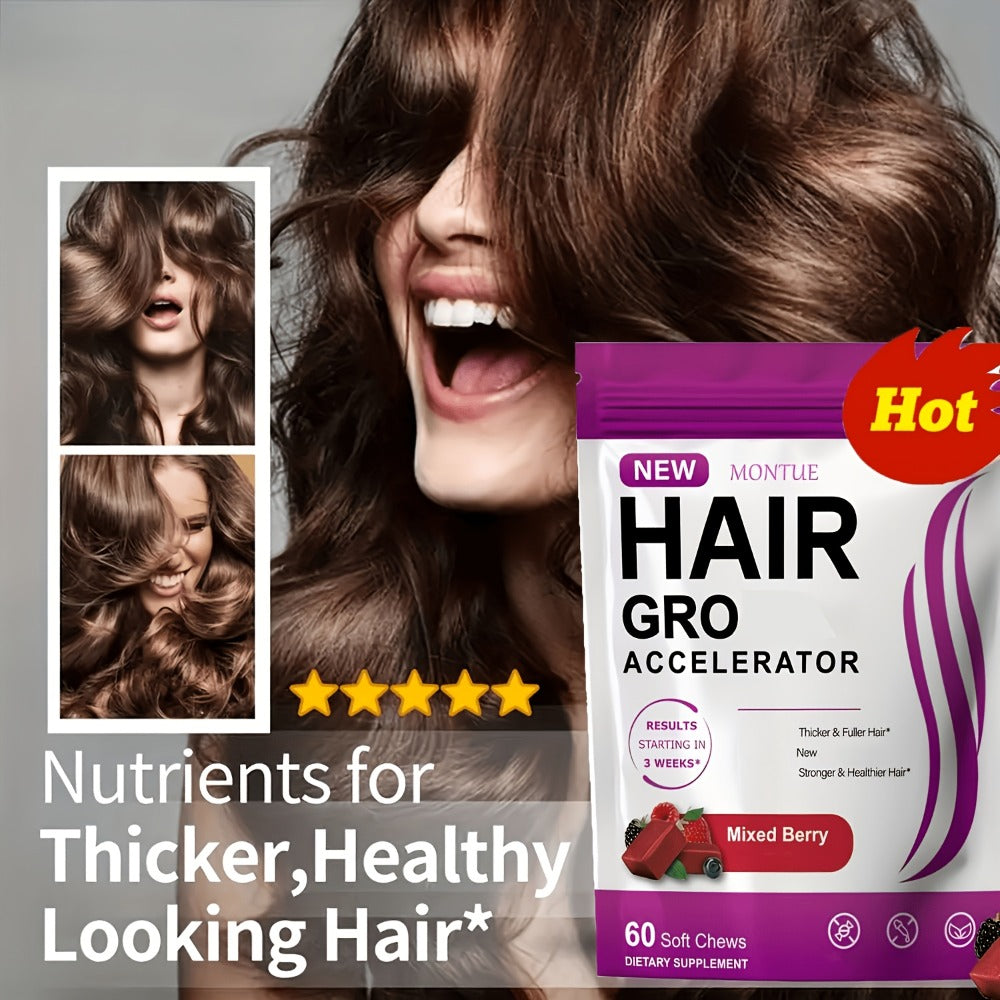 MONTUE Biotin Hair Gummies with Arginine, Vitamin C & Vitamin E, Daily Hair Nourishment Supplement for Women