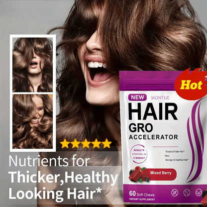 MONTUE Biotin Hair Gummies with Arginine, Vitamin C & Vitamin E, Daily Hair Nourishment Supplement for Women