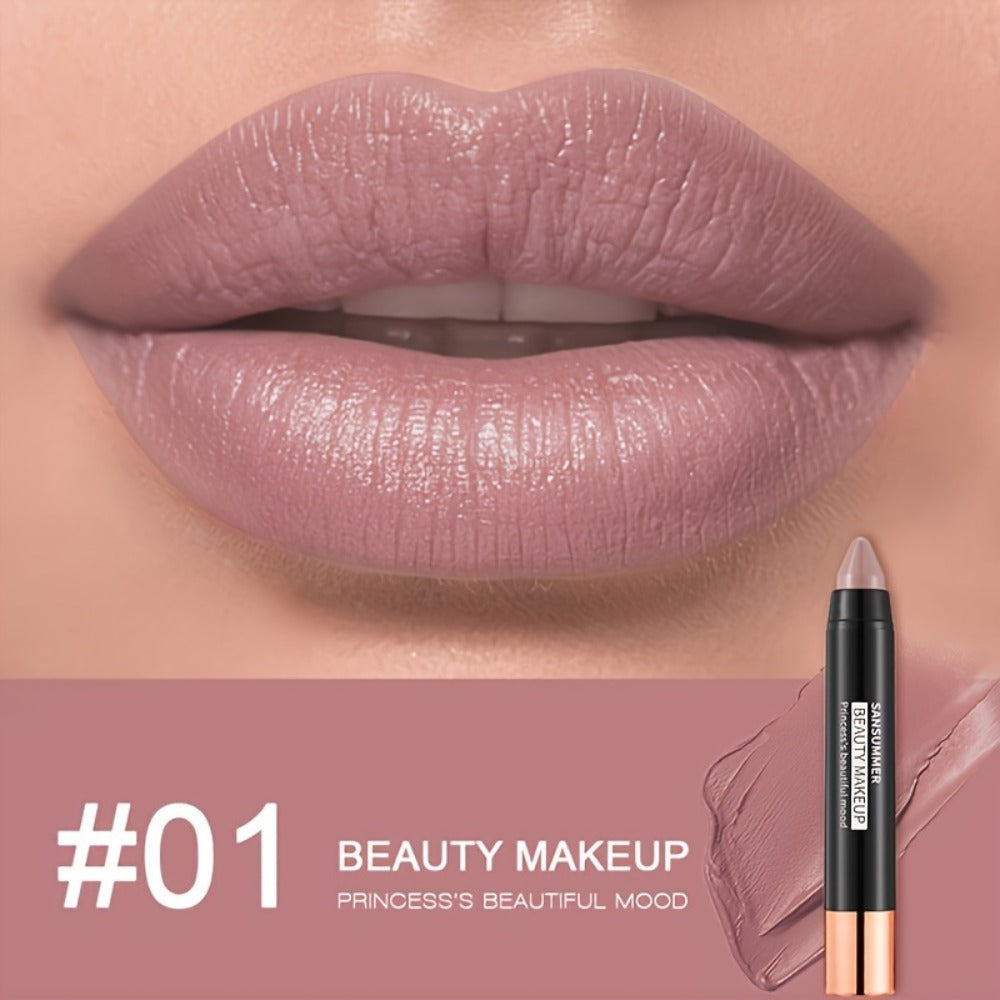 Lipstick Set, SANSUMMER 6-Piece Matte Velvet Crayon Collection in a Black Presentation Gift Box