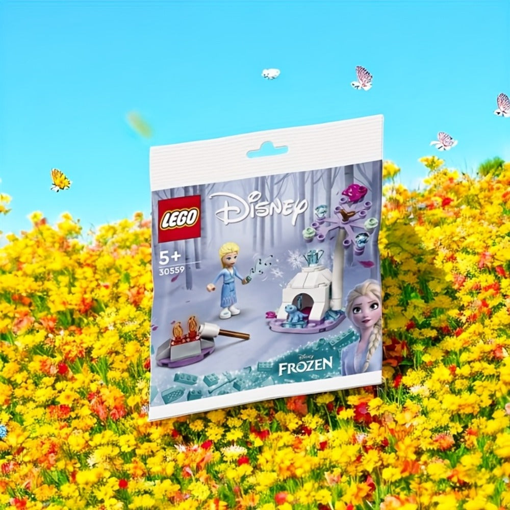 Elsa & Bruni Forest Camp Building Block Set 30559, Frozen Princess Mini Brick Kit, Enchanted Nature Scene Collectible Display