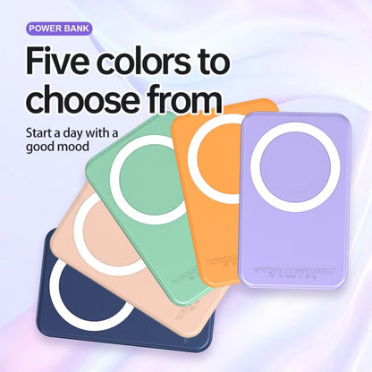 Power Bank Magnetic 5000mAh Mini with Wireless Charging, PD, QC3.0 and Eight Colors for Travel