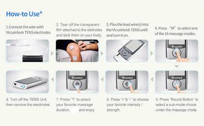 Portable TENS and EMS Handheld Stimulator with 16, 20 or 24 Mode Controller Options and Four Pads