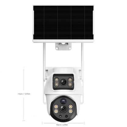 8MP 4G LTE Solar Security Camera Dual Lens PTZ 360°, No WiFi Needed, SIM Card Included, PIR Motion Detection