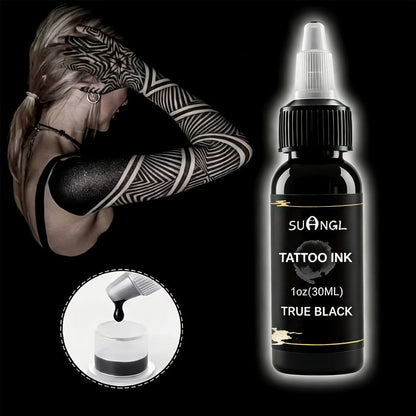 Tattoo Ink Black and White 1.01oz Bottle Options with Single, Two-Bottle and Mixed Color Sets
