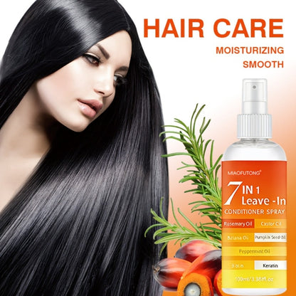 7-in-1 Leave-In Hair Essence Spray for Women - Anti Frizz Shine Boost Heat Protection Deep for Bath Time, Home Spa and Personal Care