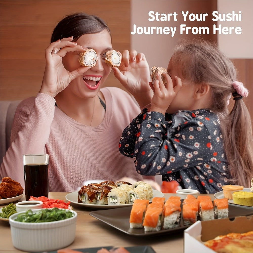 Sushi Making Kit 9/27Pcs with Bamboo Rolling Mats, Rice Molds, Paddle, Knife & Chopsticks, Beginner Set for Home