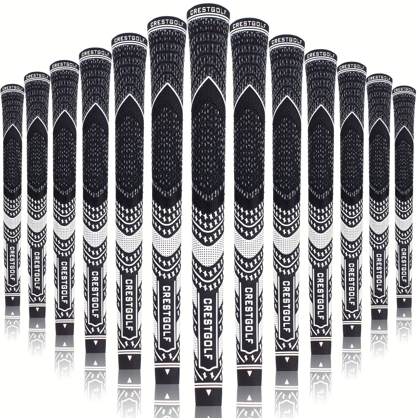 Midsize Golf Grips Set 13 Pack – All Weather Hybrid Rubber Golf Club Grips with Ecological Yarn Thread Technology, Multiple Colors