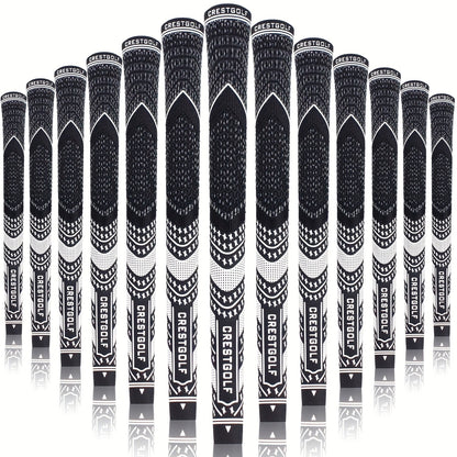 Midsize Golf Grips Set 13 Pack – All Weather Hybrid Rubber Golf Club Grips with Ecological Yarn Thread Technology, Multiple Colors