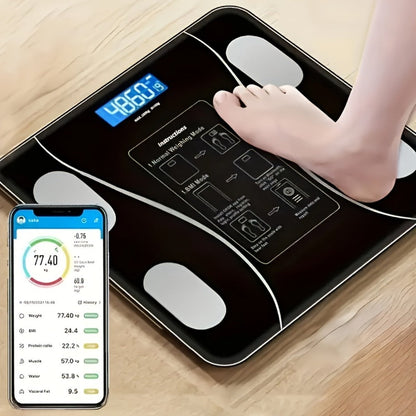 Digital Bathroom Scale Body Weight Scale LED Backlit Display Tempered Glass Compact for Entryways, Bedrooms and Living Spaces
