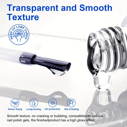 No-Wipe Gel Top Coat 2-Pack Diamond Shine High Gloss – LED Soak-Off Nail Sealer, Long-Lasting Scratch-Resistant Crystal Clear Finish