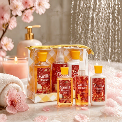 Bath Body Care Gift Set Shower Gel Body Lotion Body Mist Aloe Vera Vitamin E Glycerin Deep Moisturizing Fragrance Set for Women Cherry