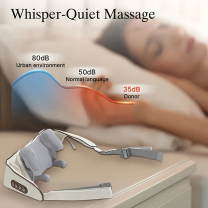 Neck Shoulder Massage Pillow 8D Deep Kneading Wireless Electric Back Massager Simulates Human Hands for Neck for Home or Salon Spa Use