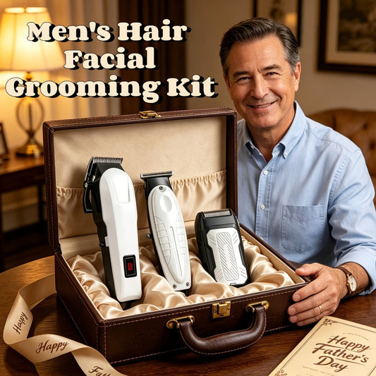 Hair Clippers & Trimmers White One-, Two- or Three-Piece Set with LCD Displays, USB-C Charging and Guide Combs