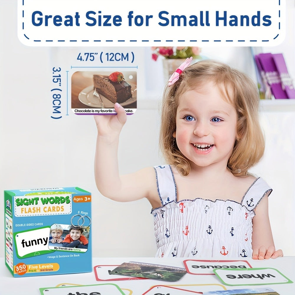 Sight Words Flash Cards 350 Dolch & Fry High Frequency Words, 5 Color-Coded Levels Pre-K to 3rd Grade
