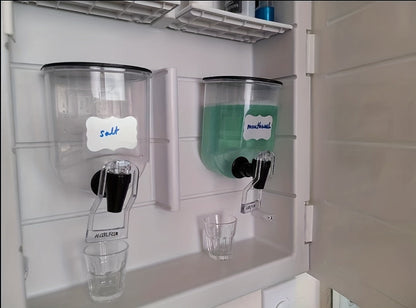Mouthwash Dispenser Wall Mounted 2-Pack 21 oz Plastic Container - No Electricity Required for an Everyday Personal Care Routine