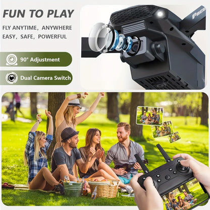 E88 Foldable Drone with Dual Camera with the Listed Color, Size or Set Options for Everyday Use