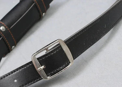 Sword Belt Holster with Dual Buckle Loops in Black or White for Katana-Style Costume Props