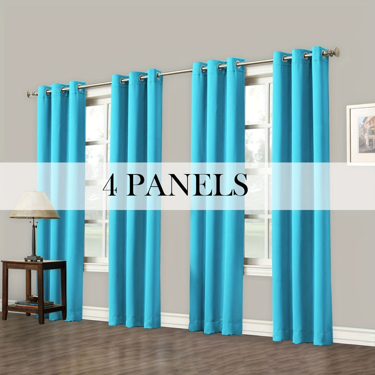 Grommet-Top Blackout Curtain Options in Nine Colors with Seven Width, Length or Panel-Count Labels
