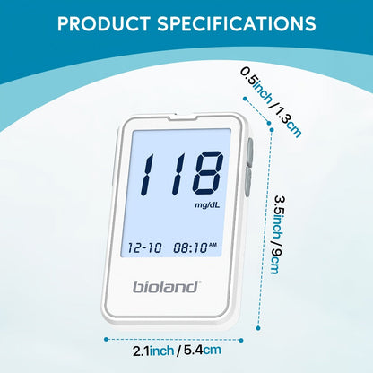 Blood Glucose Monitor Kit with 100 Test Strips & Lancets, Linksun Diabetes Testing Set, Large Display 448 Memory No Coding Glucometer