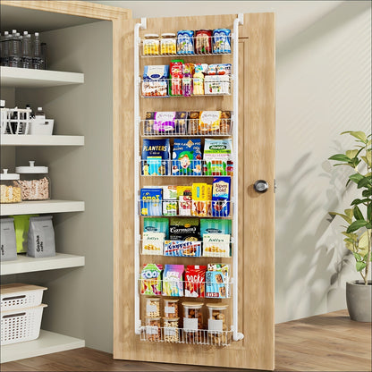 Over The Door Organizer – Multi-Layer Pantry Storage Rack for Kitchen Bathroom Laundry Room, Space Saving Door Hanging Shelf