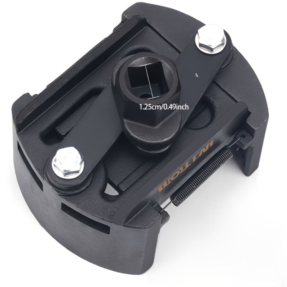 Adjustable Oil Filter Wrench 2-Jaw Reversible – Universal U-Shaped Multi-Function Stainless Steel with Hex Socket & Adjustment Knob
