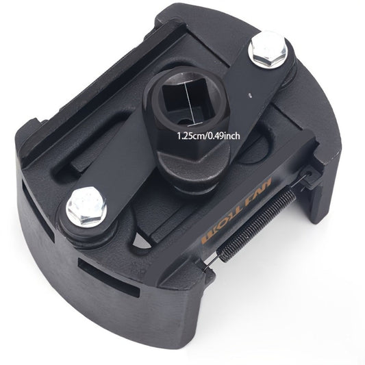 Adjustable Oil Filter Wrench 2-Jaw Reversible – Universal U-Shaped Multi-Function Stainless Steel with Hex Socket & Adjustment Knob