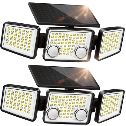 Solar Motion Sensor Light Outdoor, 3000LM 7000K 152 LED Flood Light with Dual Sensor, 270° Wide Angle & 3 Modes for Garden