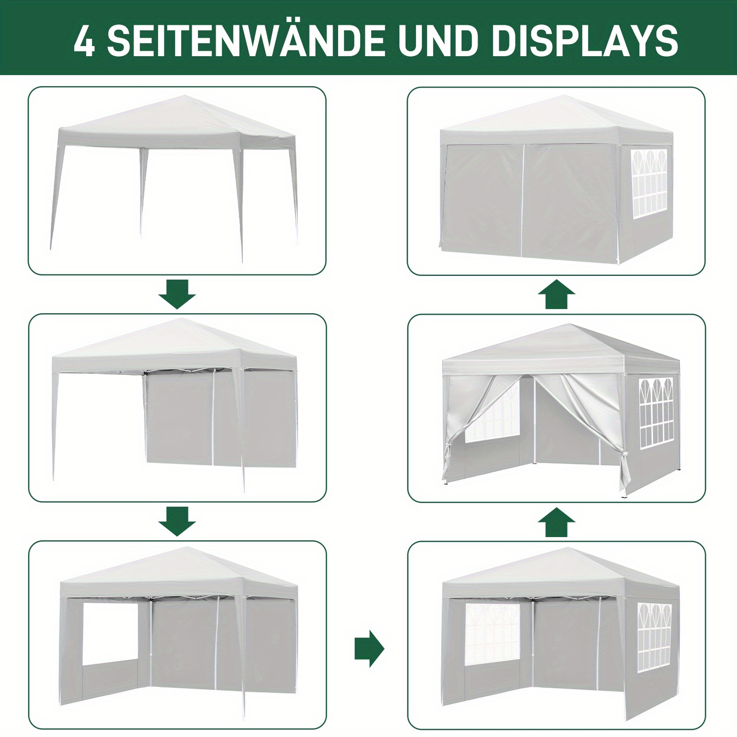 Instant Canopy 10x10 FT Oxford Fabric UPF50+ Sidewalls Commercial for Garden, Patio and Yard Use