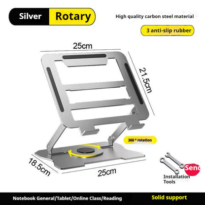 Adjustable Laptop Stand with 360-Degree Rotating Base, Ergonomic Foldable Laptop Holder for MacBook Pro Air and Laptops Up to 17 Inches
