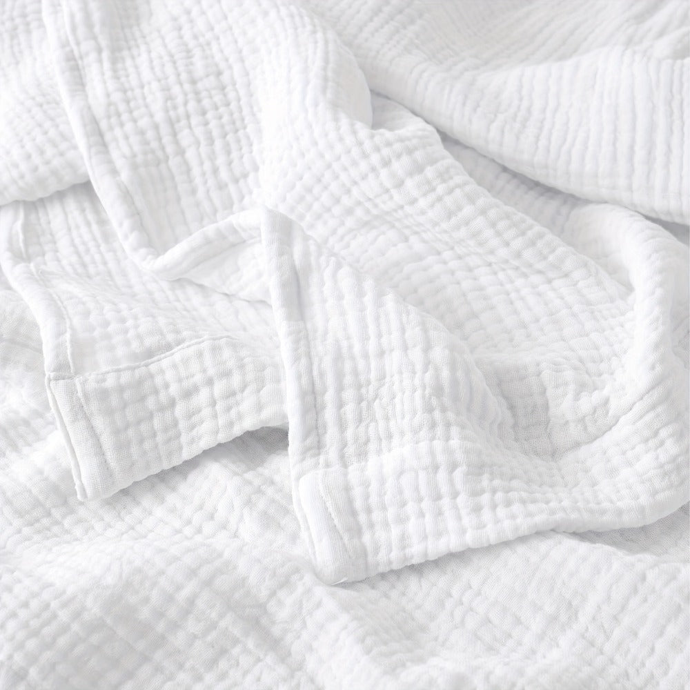 Muslin Blanket 100% Cotton 6-Layer, Breathable Gauze Throw for Couch & Bed, All Season, 13 Colors
