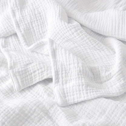 Muslin Blanket 100% Cotton 6-Layer, Breathable Gauze Throw for Couch & Bed, All Season, 13 Colors