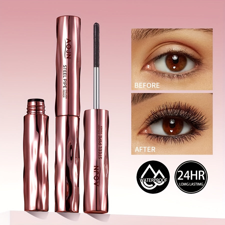 Mascara Primer Waterproof 24-Hour – Smudge-Proof Volumizing Eyelash Primer with Spiral Brush for Curling & Lengthening