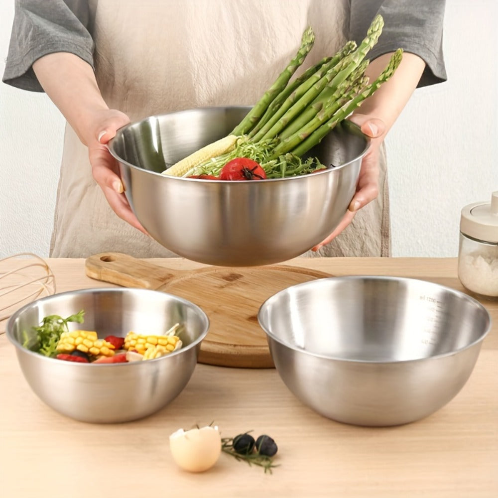 3-Piece Mixing Bowl Set with Small, Medium and Large Nested Bowls and Source-Marked Dimensions