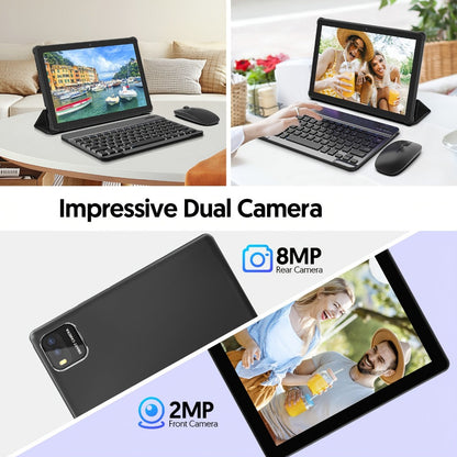 Android Tablet 10-Inch 2-in-1 with Android 14, WiFi 6, 64GB Internal Storage and Keyboard Set
