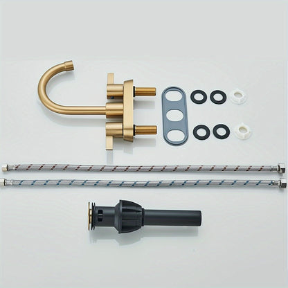 4-Inch Centerset Bathroom Faucet with Dual Handles, Swivel Spout and Single or Two-Piece Finish Options