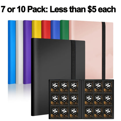 Nine-Pocket Trading Card Binder Bundle with 360-Card Capacity per Binder in Seven-Pack or Ten-Pack Options