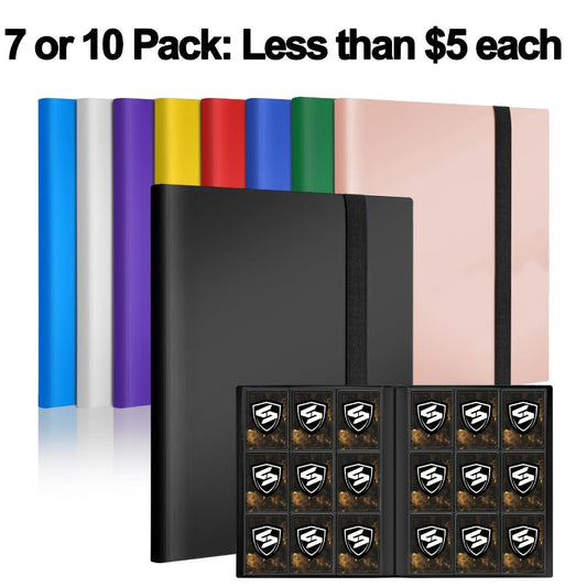 Nine-Pocket Trading Card Binder Bundle with 360-Card Capacity per Binder in Seven-Pack or Ten-Pack Options
