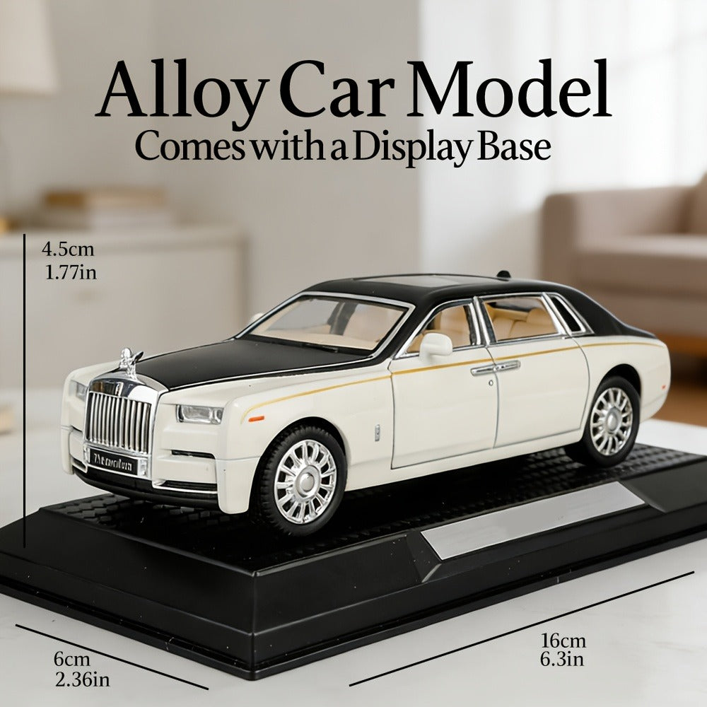 Collectible Diecast Car Model Zinc Alloy with Display Base & Openable Doors – Highly Detailed Static Decoration for Home Office Desk