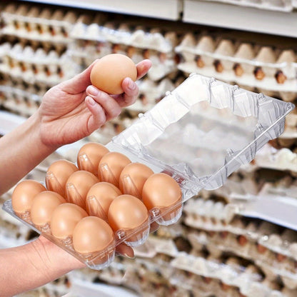 52/104-Pack Clear Plastic Egg Cartons Bulk with Sticker Labels – Reusable 12-Count Egg Containers for Home Farm Market Display
