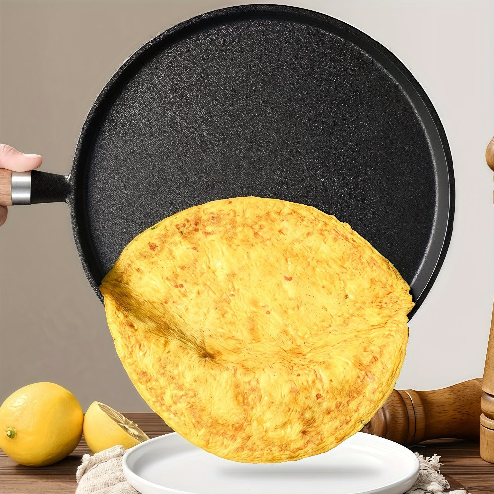 Cast Iron Skillet Non-stick Flat Pan 8.27/9.45/10.63 Inch for Pancakes Eggs & Crepes for Home Cooking, Dining and Outdoor Meals