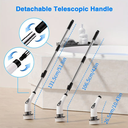 Electric Spin Scrubber Cordless, 7-in-1 Cleaning Brush with 7 Replaceable Heads, Dual Speed Adjustable
