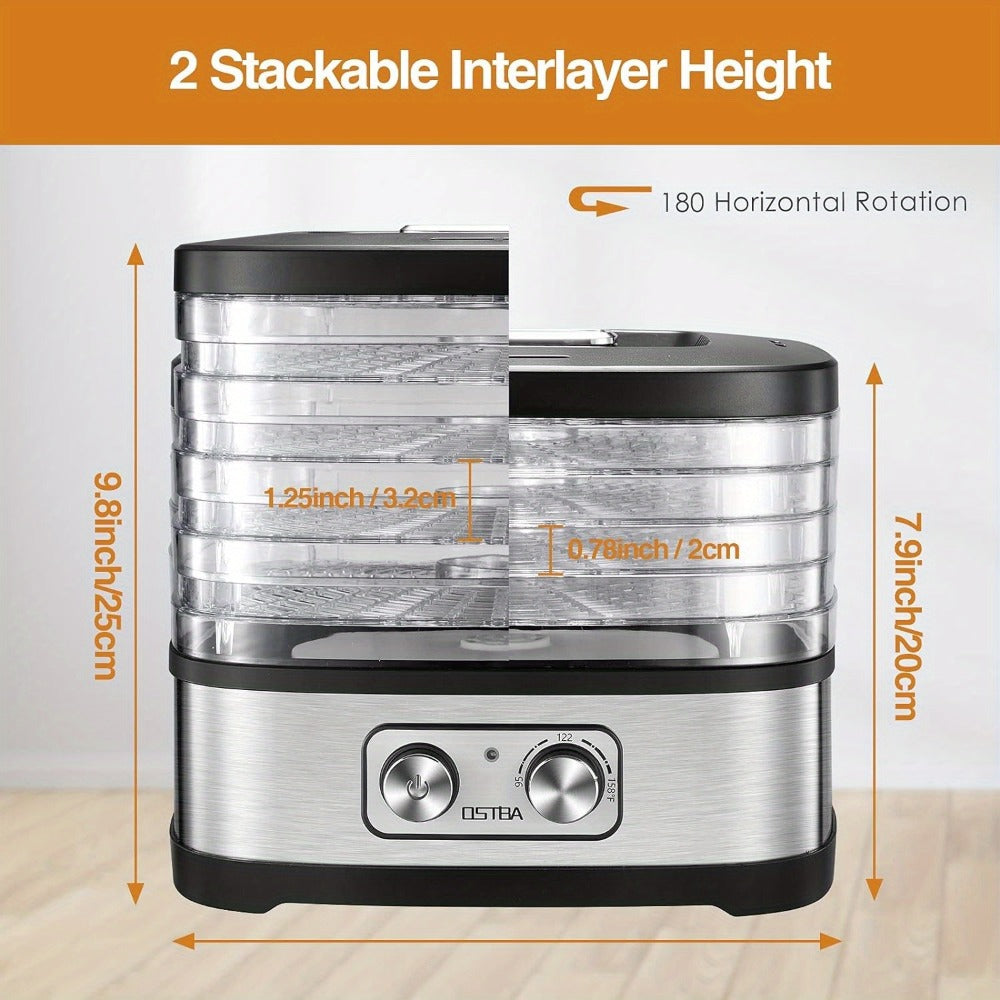 Food Dehydrator 240W with Temperature Control | BPA-Free Dishwasher-Safe Trays, Electric Food Dryer for Jerky, Fruits, Herbs & Vegetables